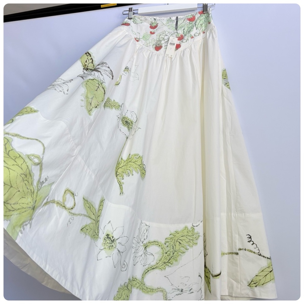 NWT Swan Gossip x Anthropologie Basque-Waist Artist Print Maxi Skirt size 6 - Picture 14 of 17